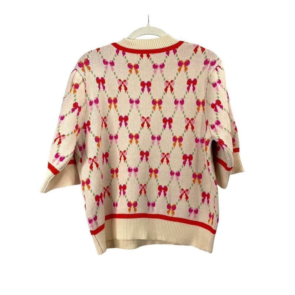 THML Pretty In Bows short sleeve knit sweater top shirt Size M coquette - Picture 8 of 9